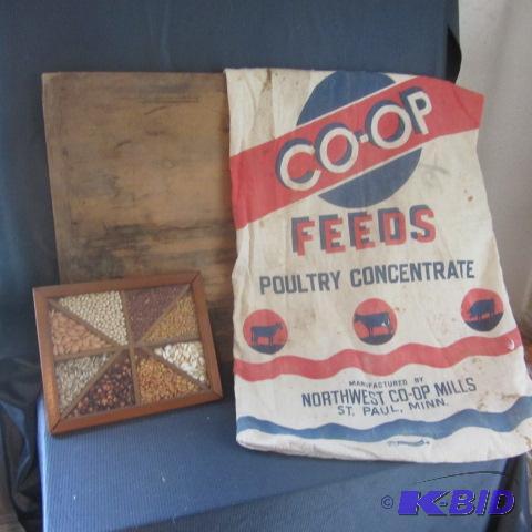 lot 216 image: Cutting Board, Feed Sacks