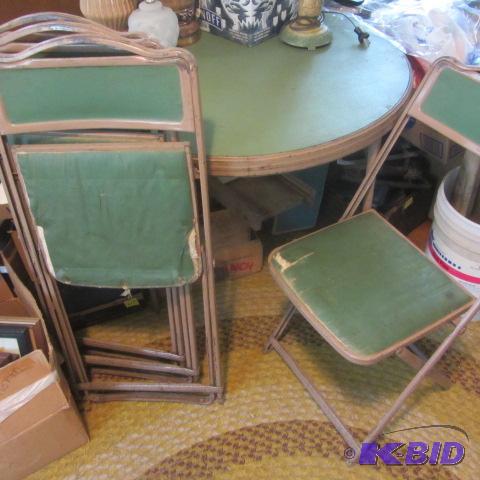 lot 225 image: Vintage Card Table, Chairs