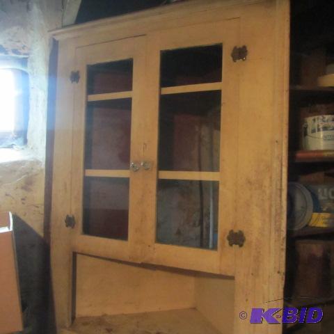lot 235 image: Wooden Corner Cupboard