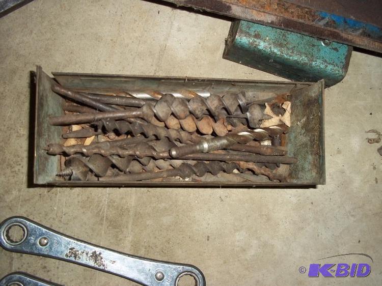 lot 156 image: Box of old vintage drill bits...