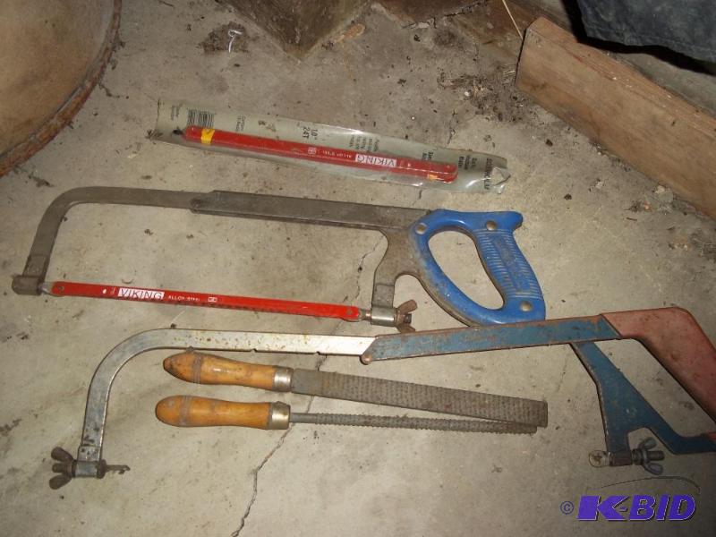 lot 165 image: 2 hack saws and 2 rasps...