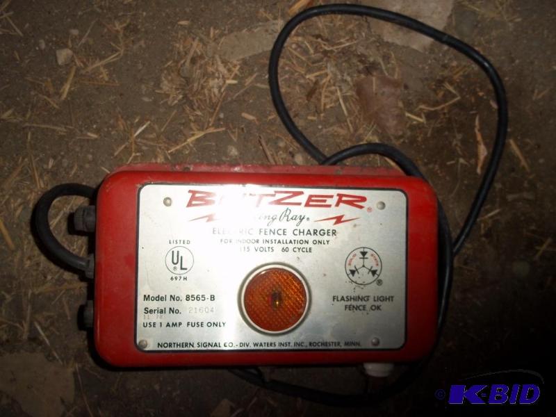 lot 26 image: Blitzer electric fence charger 115 volt 60 cy...