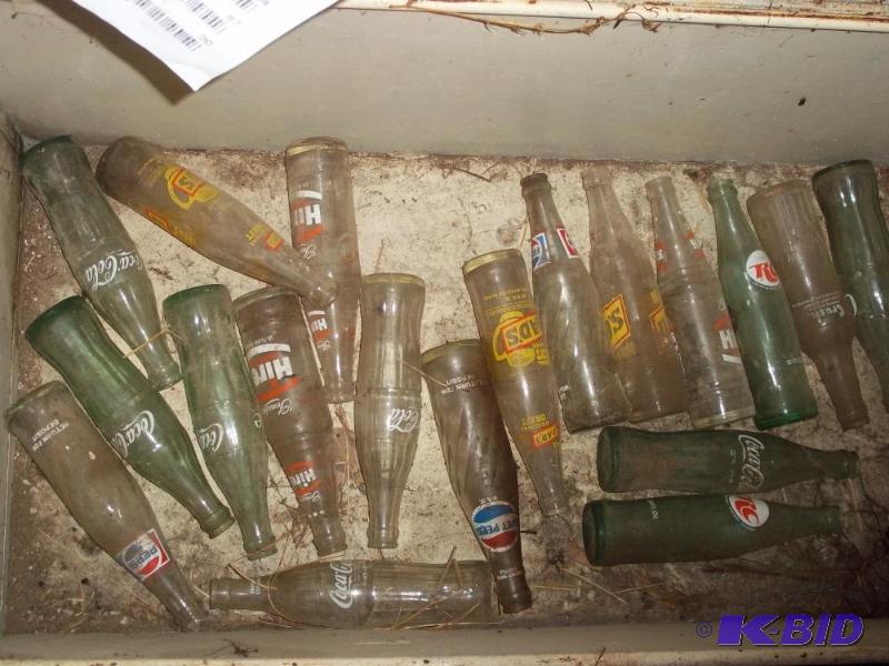 lot 70 image: Lot of misc vintage glass bottles   chest not...