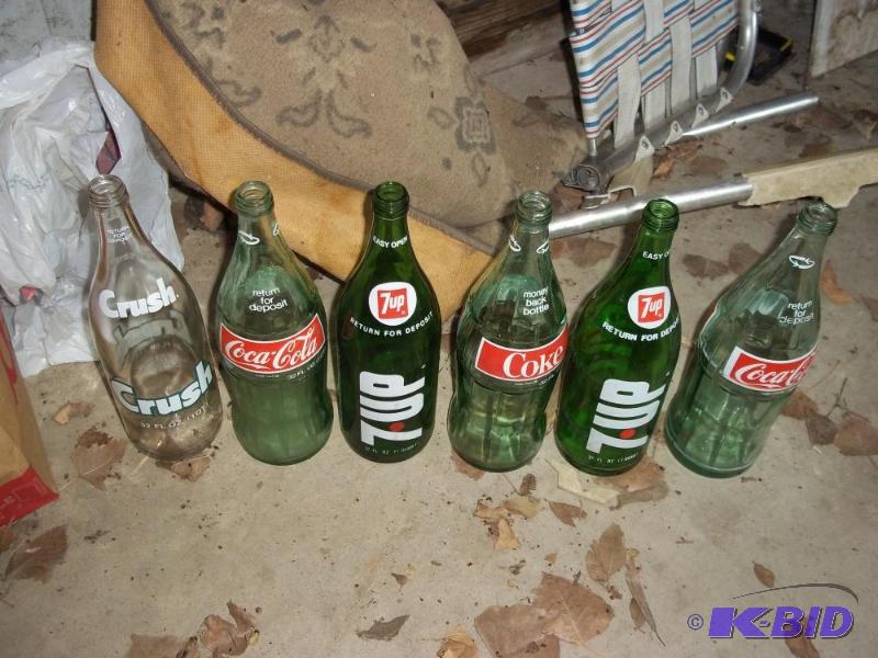 lot 95 image: vintage glass pop bottles   1 crush  3 coke  ...