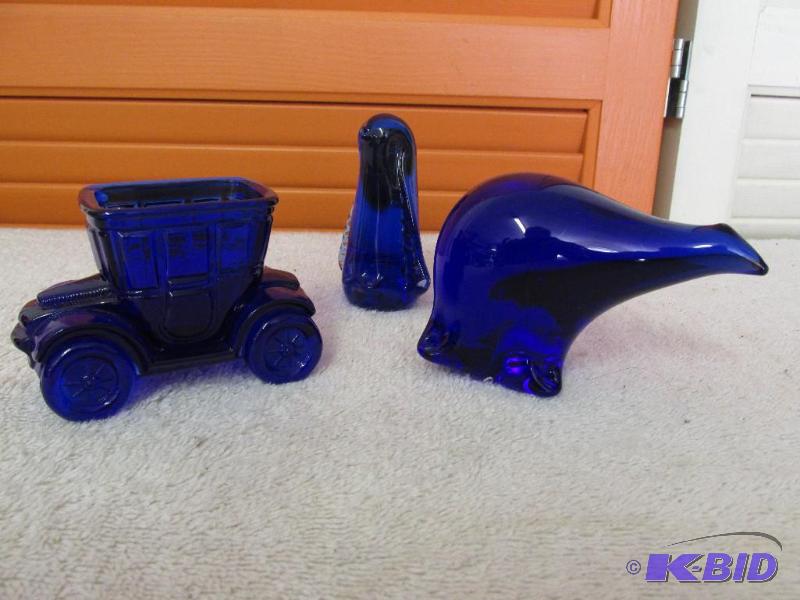 Cobalt Blue Glass Figurines