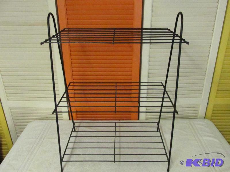 Vintage Black Wire Entertainment Stand