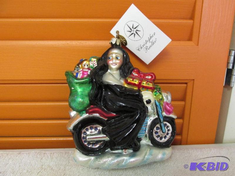 Nun on a Motorcycle Ornament made by Christopher Radko