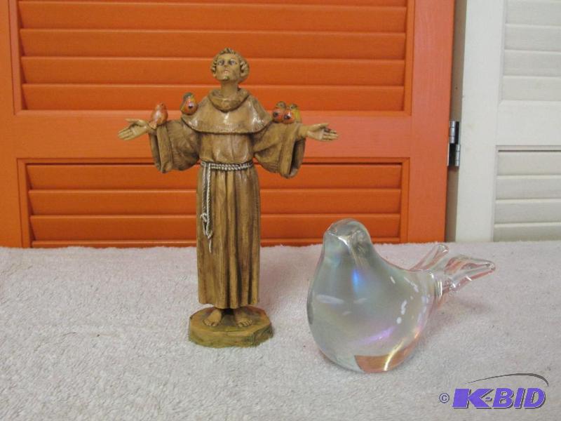 St Francis and a Glass bird - Fontanini, Silvestri