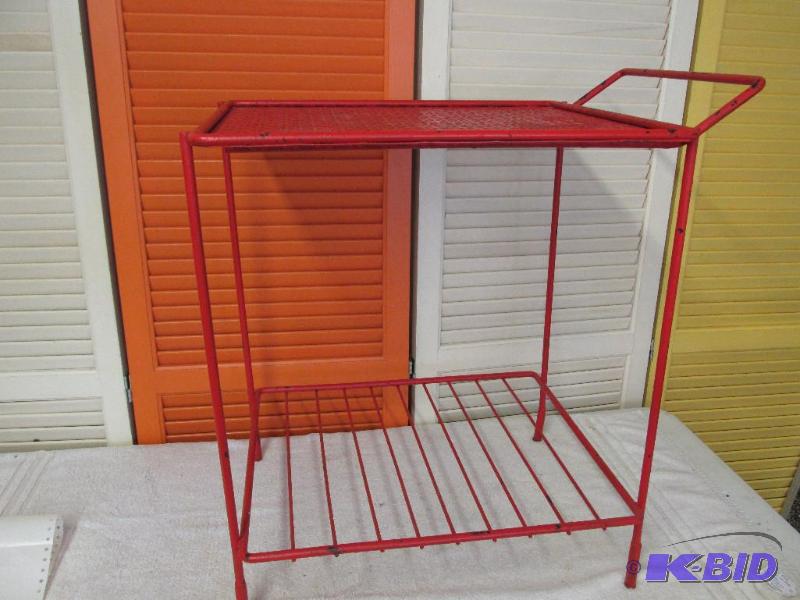 Vintage Super Cool Red Metal StandTable