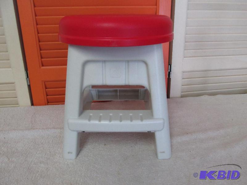 Very Sturdy Red and Grey Plastic Stool