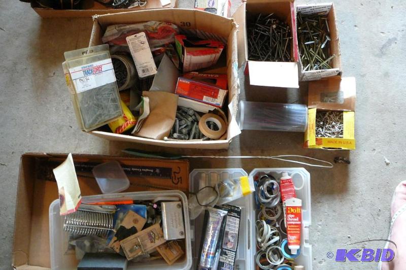 Lot Of Boxes of Misc Nails, Barn Nails &amp ...