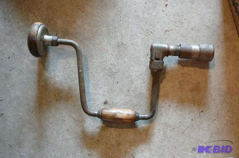 Vintage Hand Drill with Box of Bits....