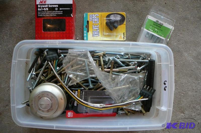 Various Bolts and Drywall Screws, Trailer wir...
