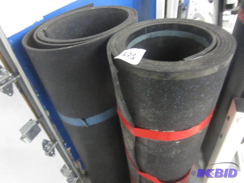 lot 38 image: 2 Rolls of 4 wide Rubber Flooring. Approx.  40 ft  160 sq ft.