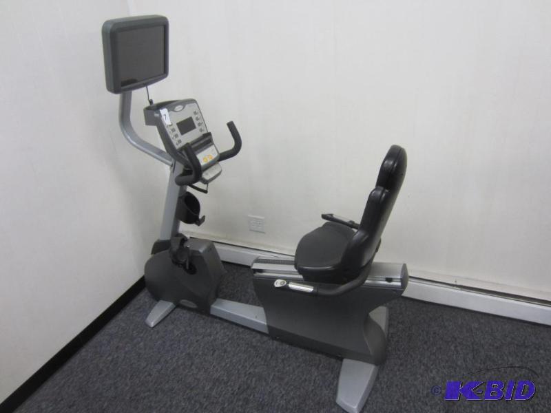 lot 7 image: Matrix Rx3  Commercial Grade Step-thru Recumbent Bike  W Matching  Matrix LCD TV package
