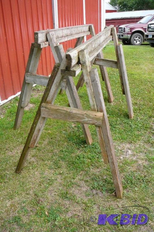 lot 201 image: 2 large saw horses  ...