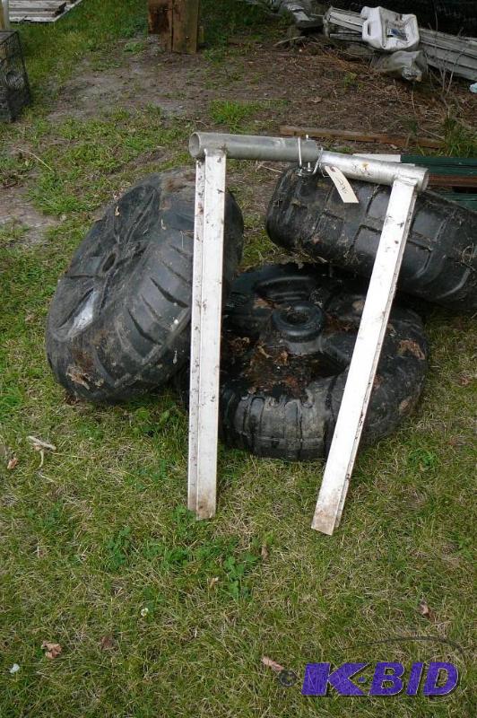 lot 206 image: 3 boat lift dock tires and brackets...