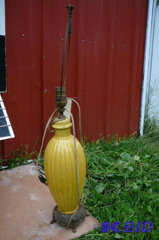 lot 235 image: Lamp glass yellow...