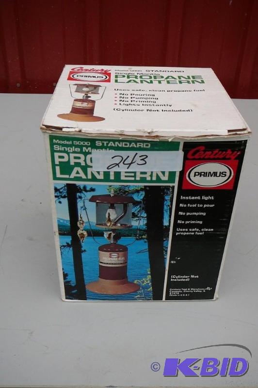 lot 243 image: Propane lantern new in box Century Primus...