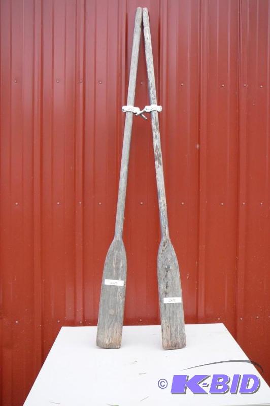 lot 245 image: 2 Oars with oar Locks...
