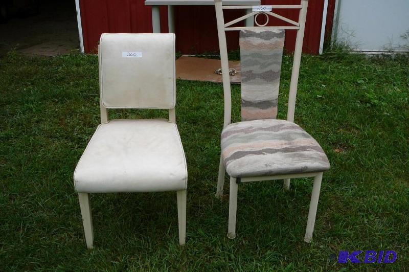 lot 260 image: 2 Chairs 1 metal 1 Wooden...