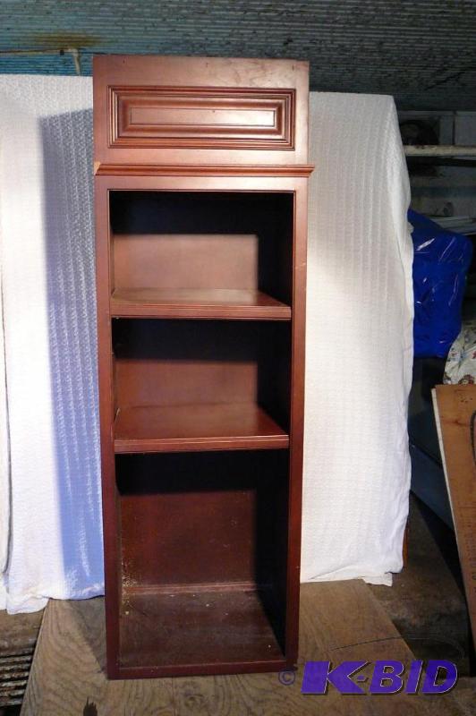lot 280 image: Wooden Shelving unit with shelves 23w x 6 2&...