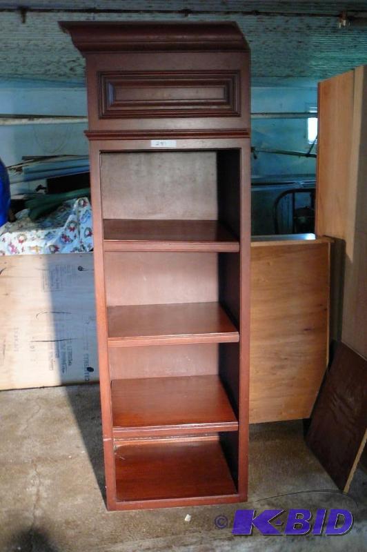 lot 281 image: Wooden Shelving unit with shelves 23w x 6 2&...