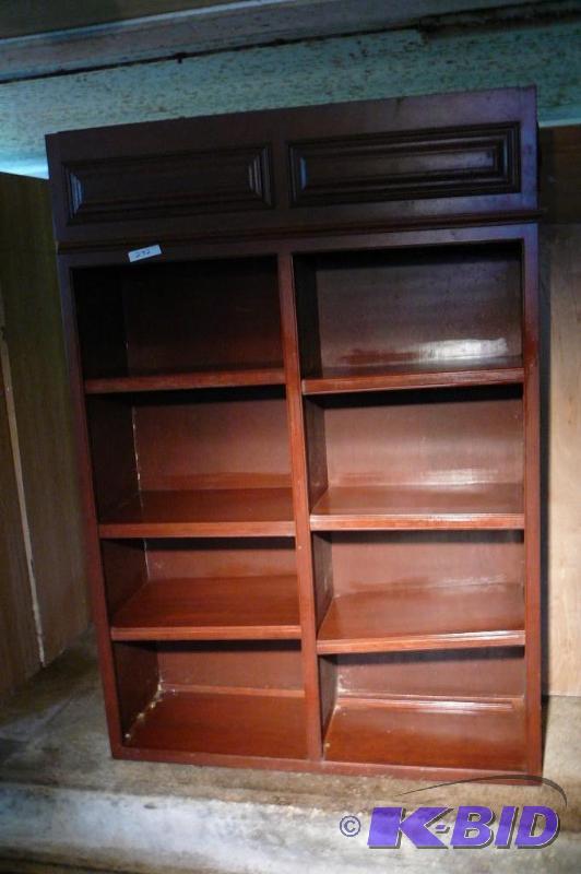 lot 282 image: Wooden Shelving unit with shelves 15&quotd x...