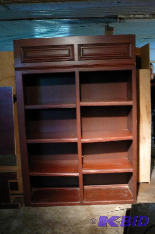 lot 284 image: Wooden Shelving unit with shelves 49w x 15d x...
