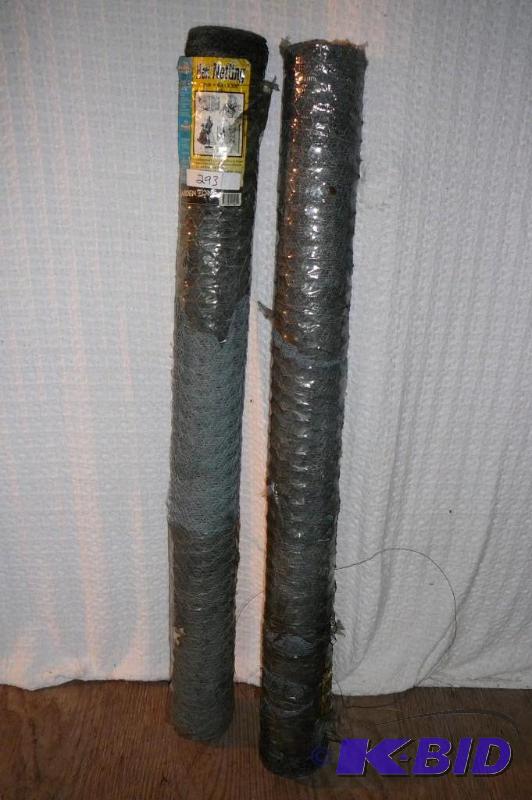lot 293 image: Chicken Wire 2 New Rolls 48" x 50"...