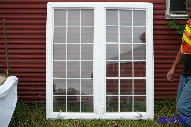 lot 339 image: double crank out glass windows white vinyl 59...