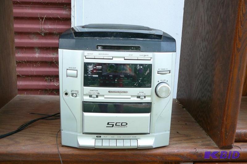 lot 374 image: Radio 5 cd changer and cassette...