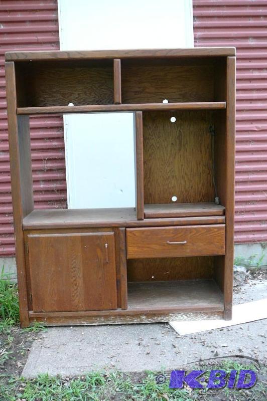 lot 375 image: entertainment center wood...