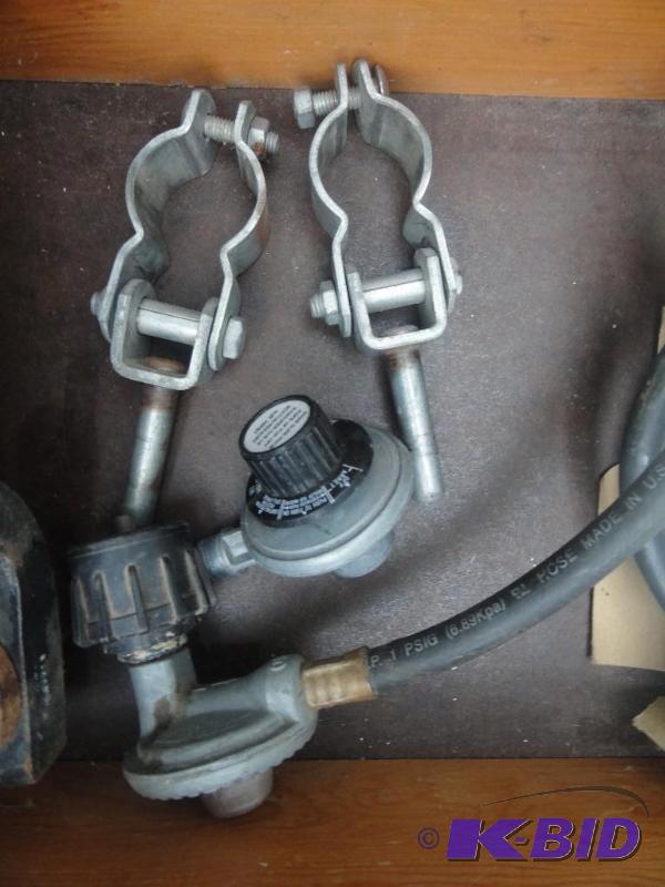 lot 384 image: 10" propane hose , new receiver hitch wi...