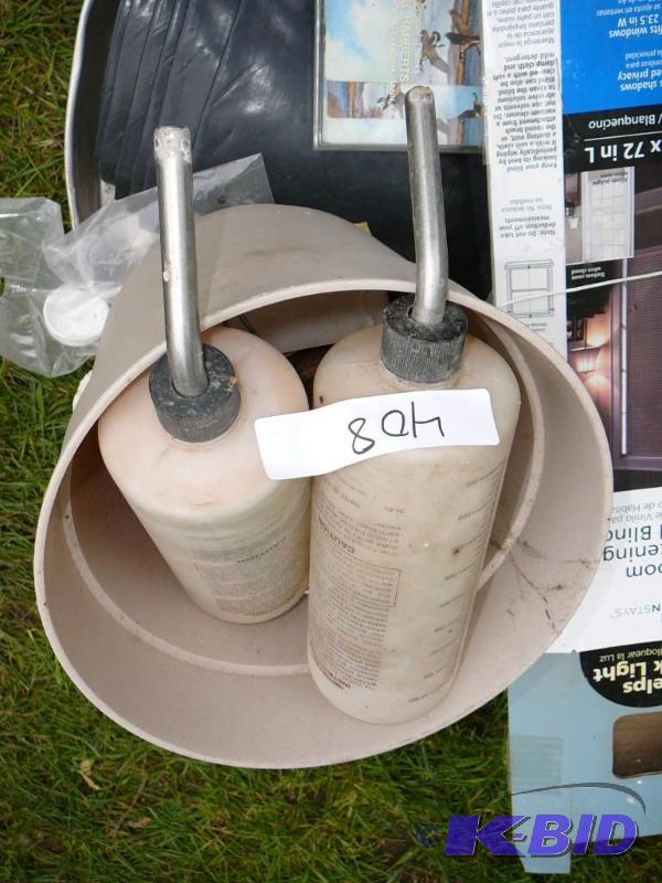 lot 408 image: 23" x 72" Blinds, Rabbit feeders, d...