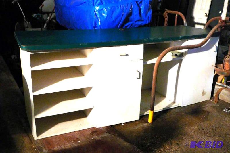 lot 410 image: Garage Cabinets green top...