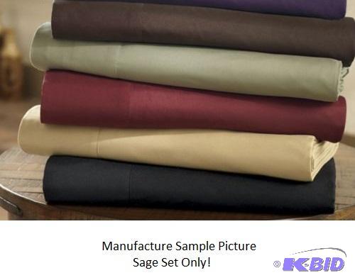 Sage Green Full Size Sheet Set - 1 Flat - 1 F...