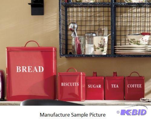 Set of 5 Canisters with Lids - Red -&nbspRet...