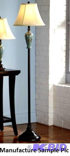 Antique Brown and Blue Floor Lamp - 14&quot ...