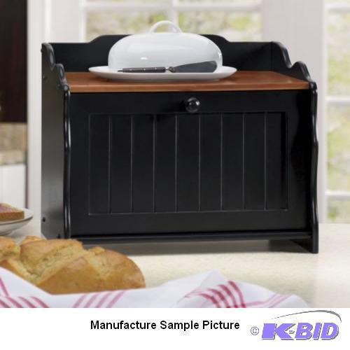 Beadboard Bread Box - Black and Brown - Tradi...