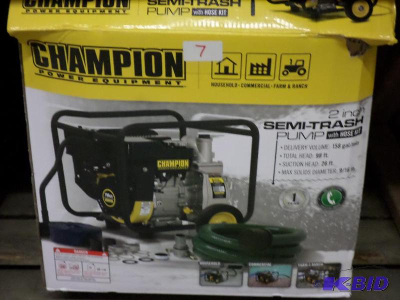New Champion 2&quot Semi-Trash Pump, 158 GPM...