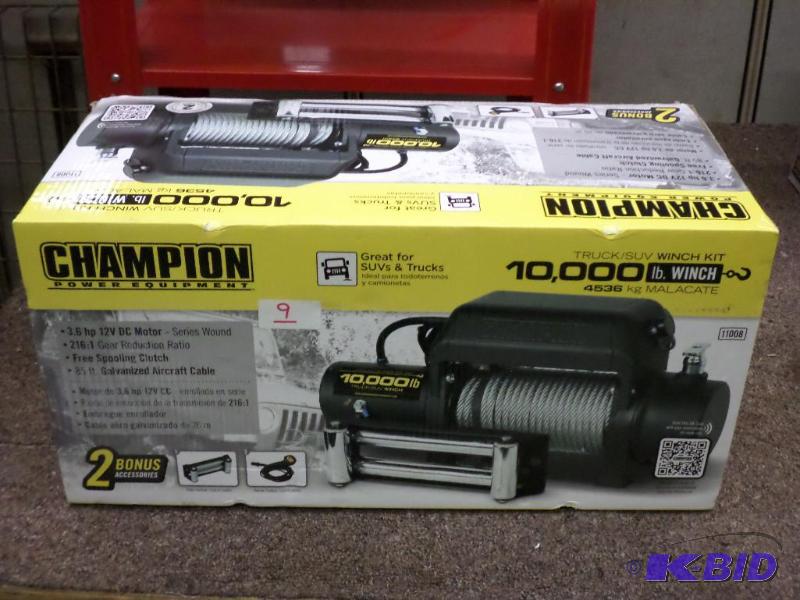 New Champion 11008 12Volt 3.6HP 10000# Winch ...