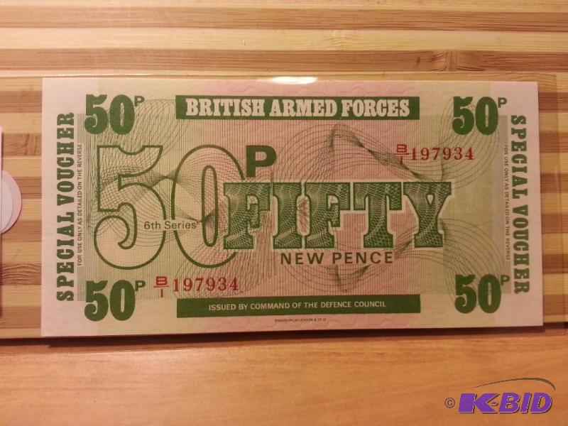 lot 109 image: BRITISH MILITARY PAYMENT COUPON...