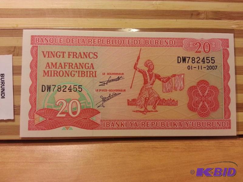 lot 114 image: FOREIGN NOTE BURUNDI...