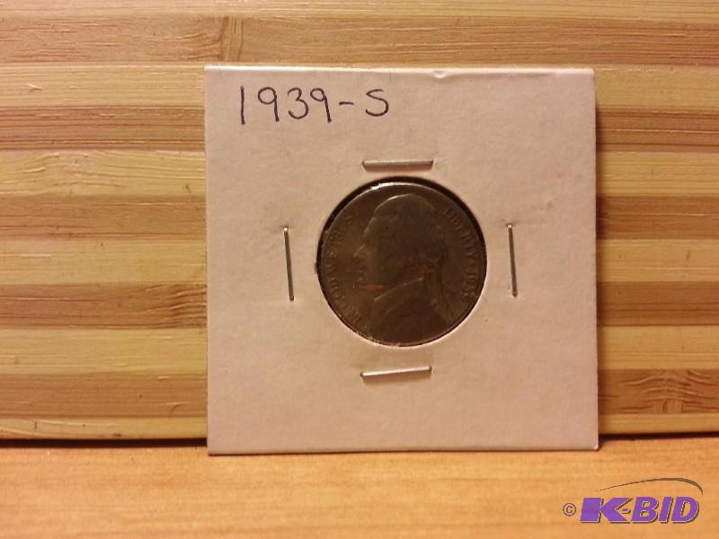 lot 130 image: 1939-S NICKEL KEY DATE...