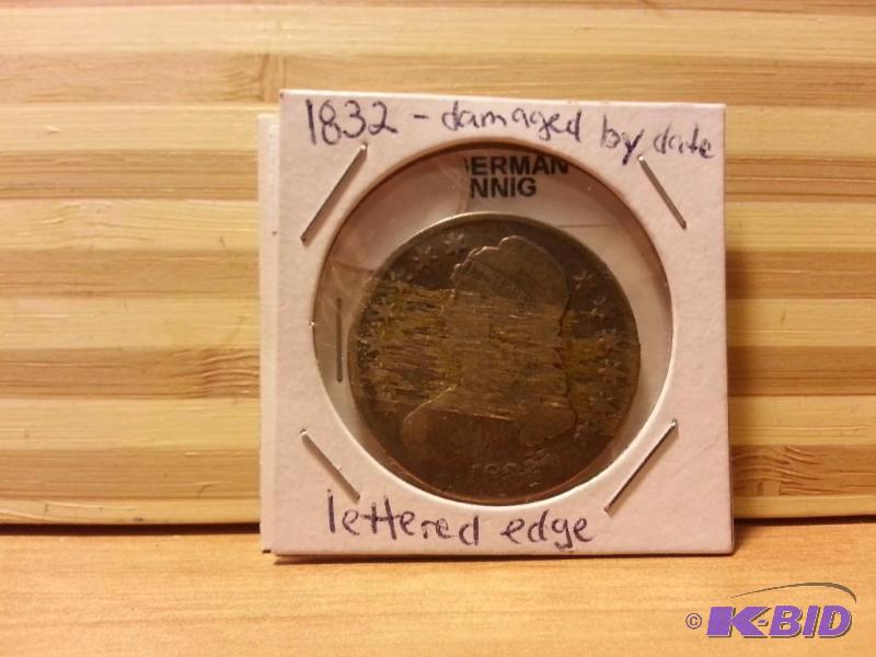 lot 135 image: 1832 SEATED HALF DOLLAR LETTERED EDGE LIGHT D...