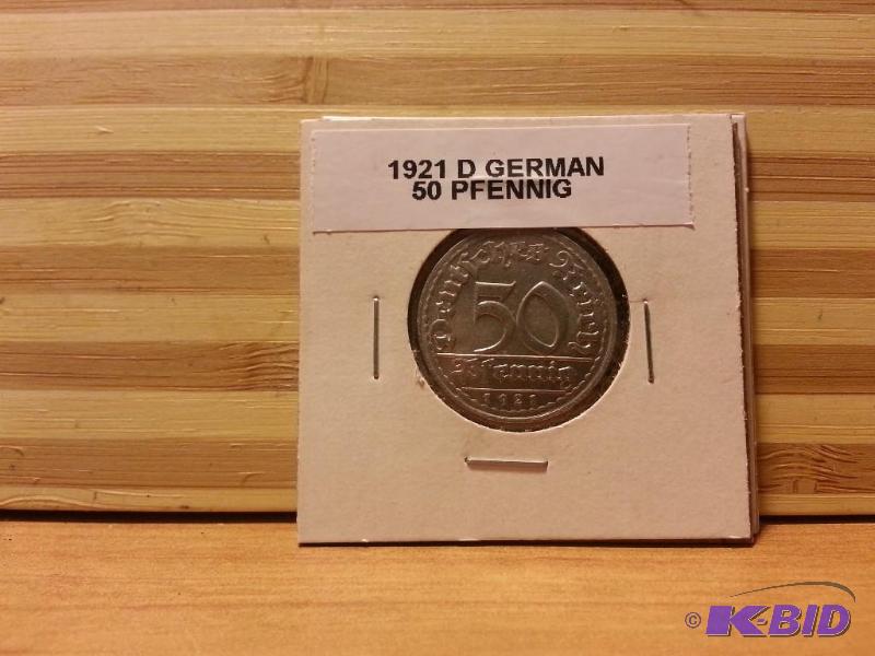 lot 136 image: 1921 D GERMAN 50 PFENNING...
