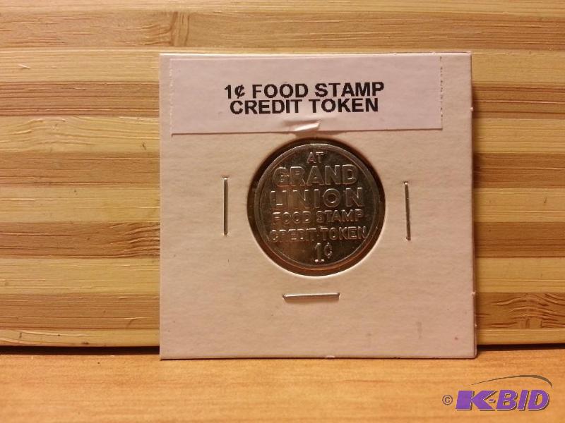 lot 137 image: ONE CENT FOOD STAMP CREDIT TOKEN...