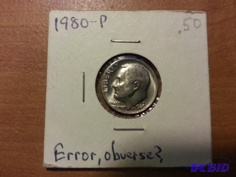 lot 166 image: 1980-P Error Dime...