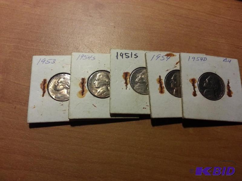 lot 167 image: Lot of 5 1950s Nickels...
